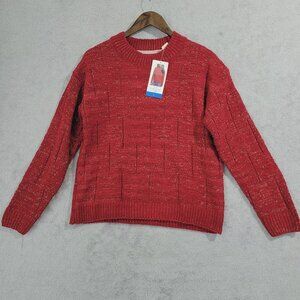NEW Weatherproof Vintage Womens L Textured Knit Sweater Crew neck Shimmer// 26CT